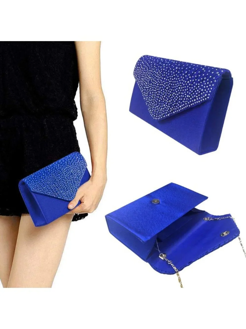 〽️ Women’s Royal Blue Clutch Purse Bridal Wedding Party Evening Shoulder Bag